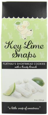 Flathau&#39;s Fine Foods Key Lime Snaps, Powdered Shortbread Cookies, 8-Ounce Boxes (Pack of 6)