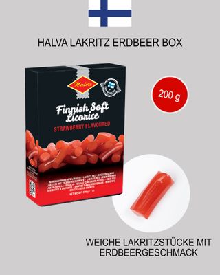 Halva Red Finnish Sweet Strawberry Licorice 200g licorice pieces