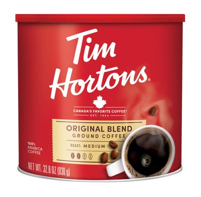 Tim Hortons Original Blend, Medium Roast Ground Coffee, Canadas Favorite Coffee, Made with 100% Arabica Beans, 32.8 Ounce Canister