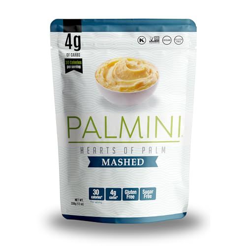 Palmini Mashed | Low-Carb, Low-Calorie Hearts of Palm Mash | Keto, Gluten Free, Vegan, and Non-GMO | As seen on Shark Tank | (12 Ounce Pouch - Pack of 1)