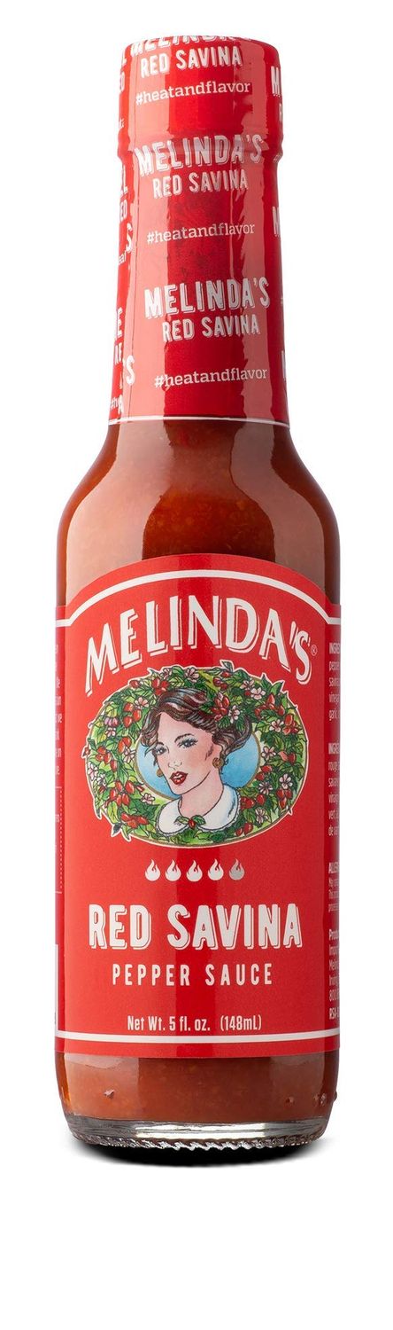 Melindas Red Savina Pepper Hot Sauce - Craft Extra Spicy Habanero Hot Sauce - Made with Fresh Ingredients, Red Savina Peppers, Vinegar, Carrot, Onion - 5oz, 1 Pack