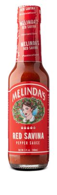 Melindas Red Savina Pepper Hot Sauce - Craft Extra Spicy Habanero Hot Sauce - Made with Fresh Ingredients, Red Savina Peppers, Vinegar, Carrot, Onion - 5oz, 1 Pack