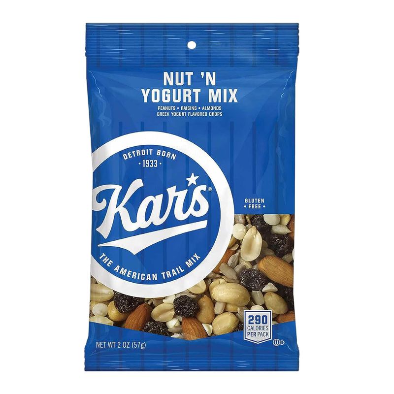 Kars Nut 'N Yogurt Trail Mix, 2 oz Individual Snack Packs - Bulk Pack of 48, Gluten-Free Snacks