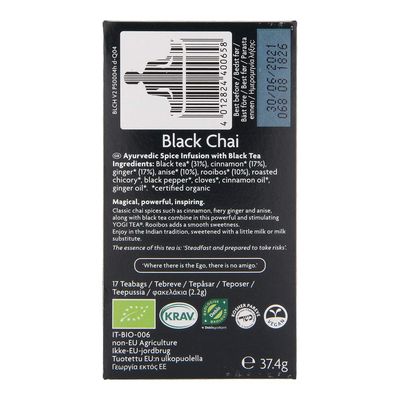 YOGI TEA Organic Black Chai Tea, 17 CT