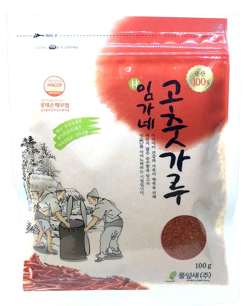 Korean Origin Dried Red Pepper Powder Gochugaru Kimchi Spicy Chili Flakes 100g (3.5oz)