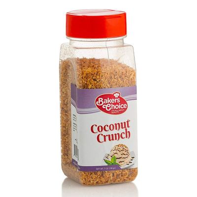 Coconut Crunch Topping - Coconut Sprinkles for Ice Cream Sundae Toppings - 7 Ounce - Dairy Free, Kosher - Bakers Choice