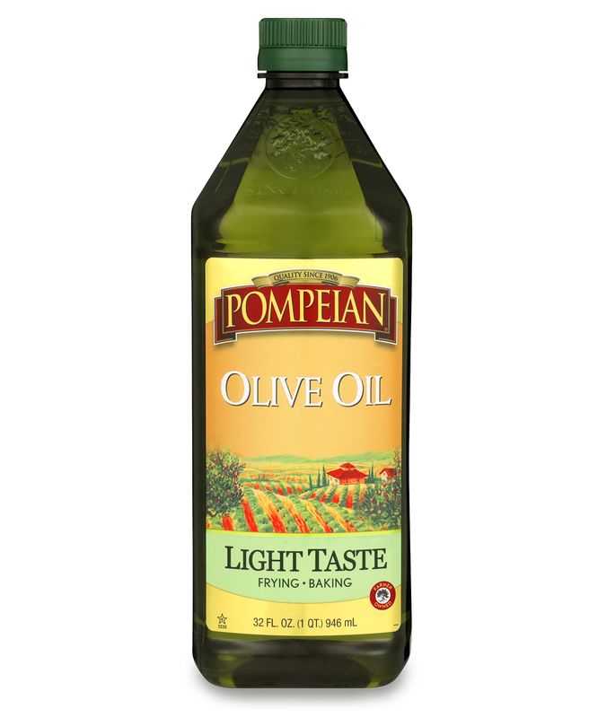 Pompeian Light Taste Olive Oil, Subtle Flavor, Perfect for Frying &amp; Baking, Naturally Gluten Free, Non-Allergenic, Non-GMO, 32 FL. OZ.