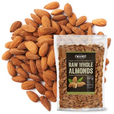 Raw Almond 64 oz (4 lbs) | Natural | Whole | Batch Tested Gluten &amp; Peanut Free | No PPO | Non-GMO | No Herbicide | Healthy Protein boost | Premium Quality | Try the difference!!