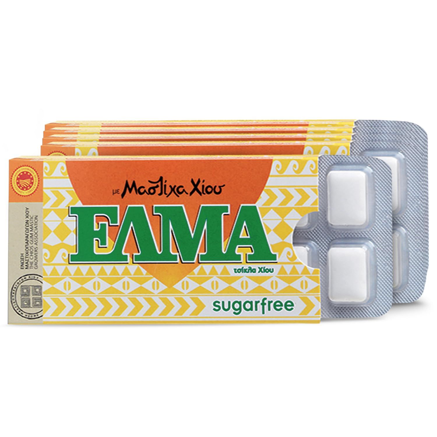 Supersmart - Mastic Gum Chewing Gum ELMA - Chios Greek Gum - Natural Oral Hygiene - Sugar Free - Menthol Taste with Xylitol | GMO &amp; Gluten Free - 5x10 Gums