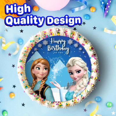 7.5 Inch Edible Cake Toppers - Winter Princess Inspired Birthday Party Collection of Edible Cake Decorations