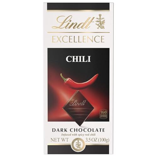 Lindt Excellence Dark Chocolate with Chili Bar, 3.5 Oz, 2 Pack