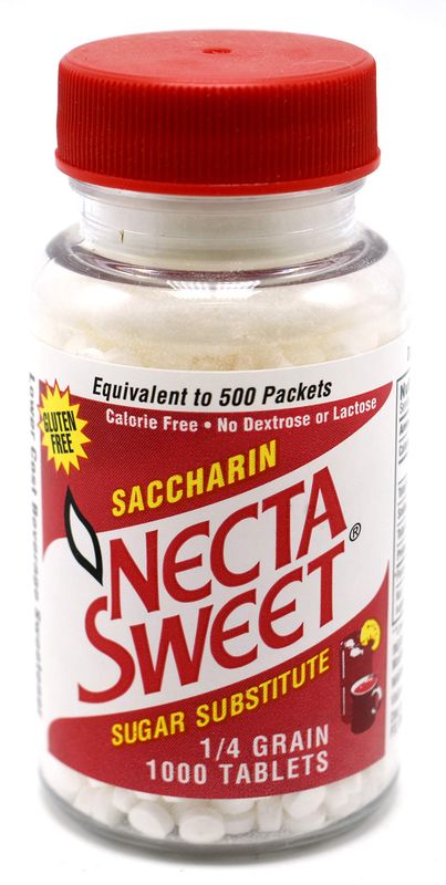 Necta Sweet Saccharin Sugar Substitute 1/4 Grain 1000 Tablets