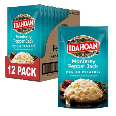 Idahoan Monterey Pepper Jack Mashed Potatoes, 12 Pouches (4 servings each)