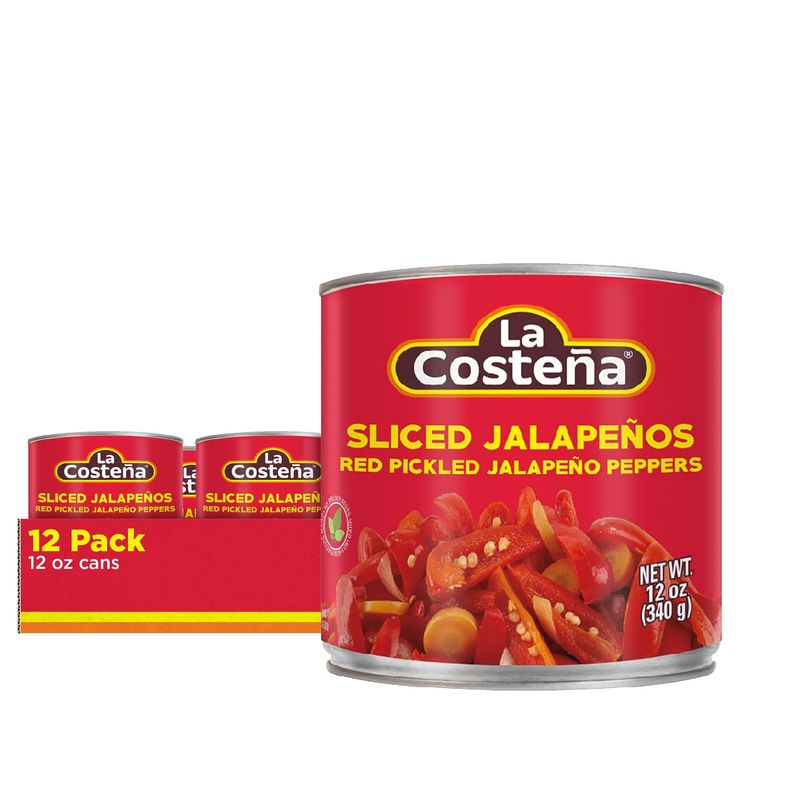 La Costea Sliced Red Jalapeo Peppers 12 oz (12-Pack)