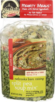 Frontier Soups Hearty Meals Nebraska Barnraising Split Pea Soup, 16-Ounce Bags (Pack of 4)