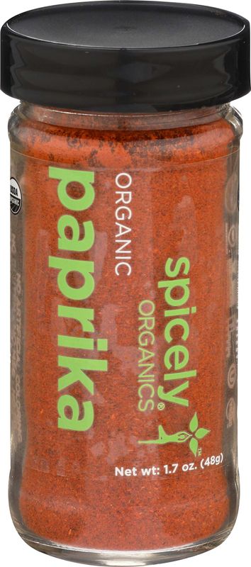 Spicely Organic Paprika Powder 1.70 Ounce Jar Certified Gluten Free