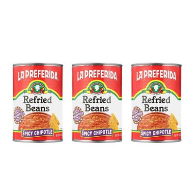 La Preferida Refried Beans, Spicy Chipotle, 16-Ounce (Pack of 3)