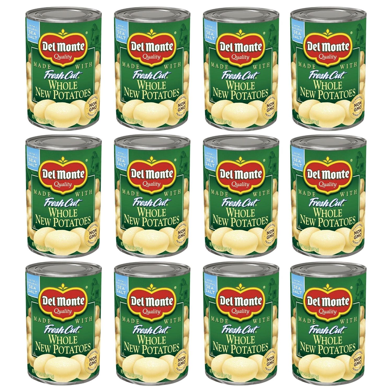 DEL MONTE FRESH CUT Whole New Canned Potatoes, Canned Vegetables, 12 Pack, 14.5 oz Can