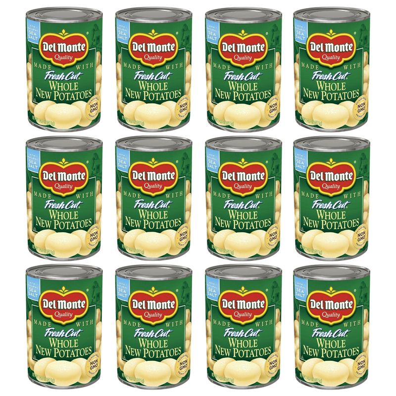 DEL MONTE FRESH CUT Whole New Canned Potatoes, Canned Vegetables, 12 Pack, 14.5 oz Can