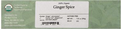 Davidson's Organics, Ginger Spice, 100-count Unwrapped Tea Bags