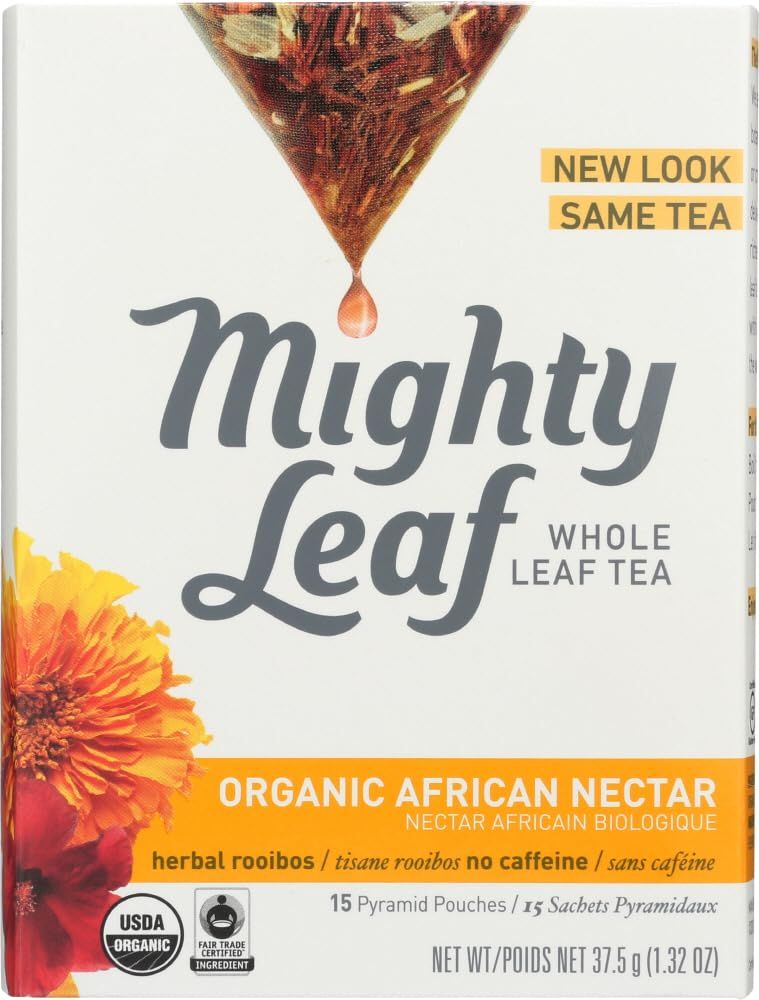 Mighty Leaf Herbal Tea, Organic African Nectar, 15 Pouches (Pack of 3)