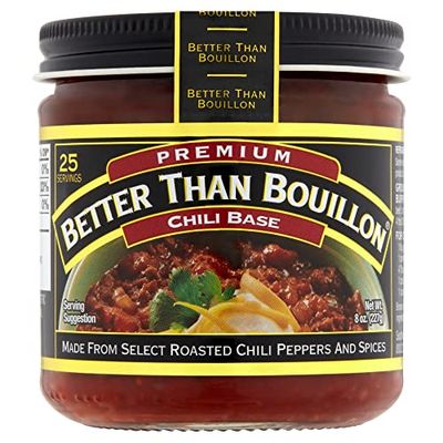 Better Than Bouillon Chili Base, Made from Select Roasted Chili Peppers &amp; Spices, Blendable Base for Added Flavor, 8-Ounce Jar (Pack of 1)