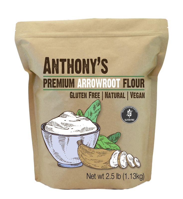 Anthony&#39;s Premium Arrowroot Flour Powder, 2.5 lb, Gluten Free, Non GMO, Cornstarch Alternative