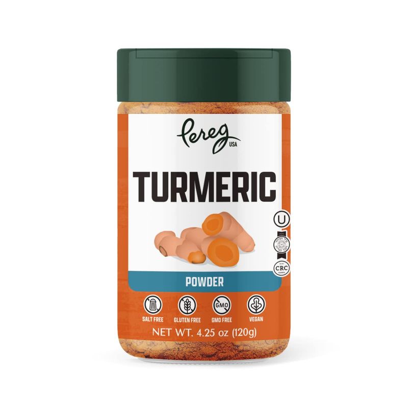 Pereg Ground Turmeric Powder (4.25 Oz) - Ground, Raw, Rich Natural Yellow Color- With Curcumin &amp; Antioxidants - Indian Spice - Non-GMO, All Natural, Non-Irradiated