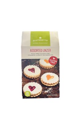Al Amin Foods Gluten Free Assorted Linzer Italian Cookies Strawberry and Apricot Net Wt. 5oz (142g)