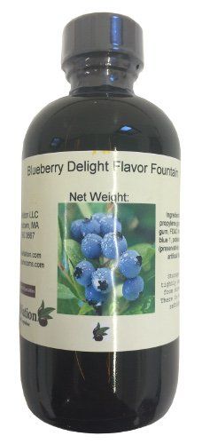 OliveNation Blueberry Delight Flavor Fountain, Water Soluble Ice Cream and Beverage Flavoring and Coloring, Low Sugar, Non-GMO, Kosher, Gluten Free, Vegan - 8 ounces