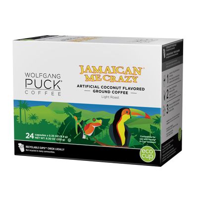 Wolfgang Puck Coffee, Keurig KCups for Keurig Brewers, White, Jamaican Me Crazy, 24 Count (Pack of 1)