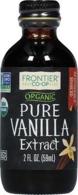 Frontier Co-op Organic Vanilla Extract, 2 Ounce Glass Bottle, Buttery Smooth, Sugar-Free Flavor For Smoothies and More
