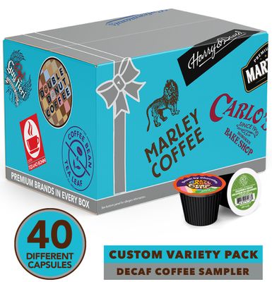 Crazy Cups Decaf Flavoured Coffee Variety Pack,Decaffeinated Flavoured Coffee Pods, Single Serve Hot or Iced Medium Roast Coffee for Keurig K Cups Machines, 40 Count