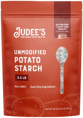 Judees Unmodified Potato Starch 2.5 lb - Just One Ingredient - Great for Breading, Thickening, Cooking, and Baking - 100% Non-GMO, Gluten-Free, and Nut-Free - Resistant to High Temperatures