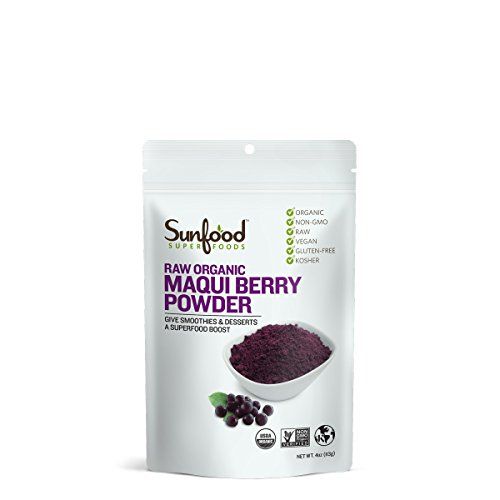 Sunfood Superfoods Organic Maqui Berry Powder - Raw | 4 oz. Bag, 18 Servings | Freeze Dried to Maintain Nutritional Integrity, Antioxidants-rich | Superfood for Smoothies, Yogurt, Desserts | Non-GMO