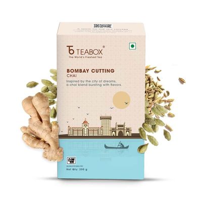 Teabox Bombay Cutting Chai | Inspired By The Bustling City | Blended With Natural Cardamom, Ginger &amp; Fennel, 250 Grams