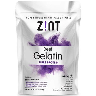 Zint Grass-Fed Beef Gelatin Protein Powder Pouch, 16 oz