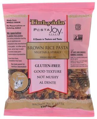Tinkyada Spiral Vegetable Brown Rice Pasta, 12-ounce Packages (Case of 12)