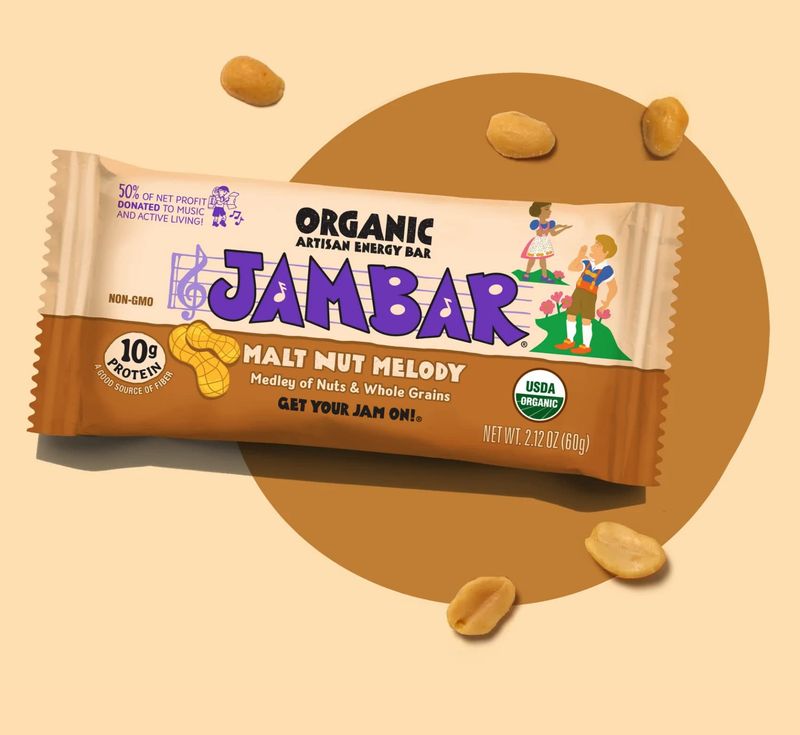 JAMBAR Organic Artisan Energy Bar (Malt Nut Melody - 12 Pack)