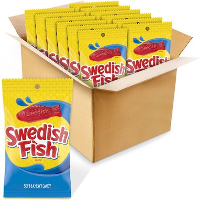 SWEDISH FISH Soft &amp; Chewy Candy, Bulk Candy, 12-8 oz Bags