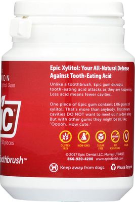 EPIC DENTAL Cinnamon Gum Bottle, 50 CT