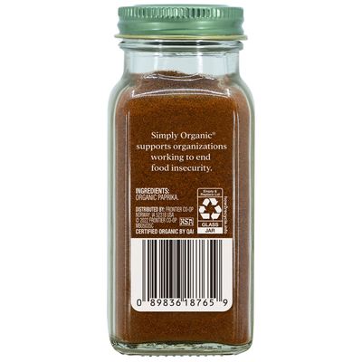 Simply Organic Paprika Ground Certified Organic Containers - 2.96 oz