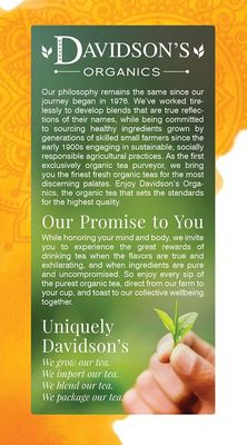 Davidson's Organics, Rooibos Spiced Chai, 25-count Tea Bags, Pack of 6