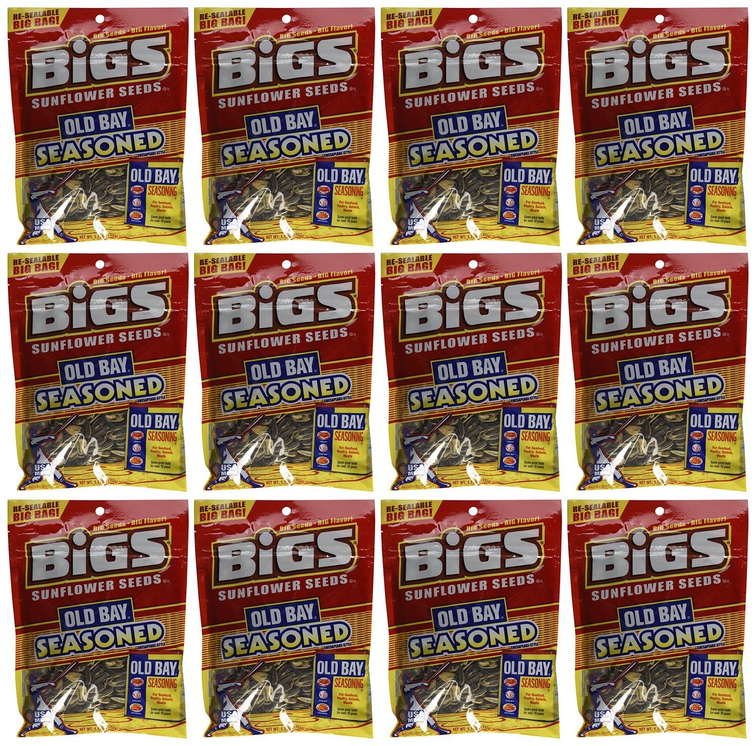 Bigs Old Bay Catch of the Day Seasoned Sunflower Seeds, 5.35 Ounce -- 12 per case