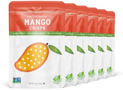 Nature&#39;s Turn Freeze-Dried Fruit Snacks, Mango Crisps, Pack of 6 (1.2 oz Each)
