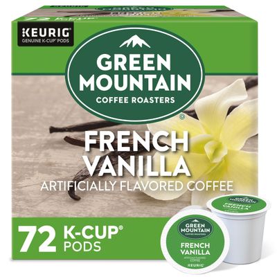 Green Mountain Coffee Roasters French Vanilla Keurig Single-Serve K-Cup pods, Light Roast Coffee, 72 Count