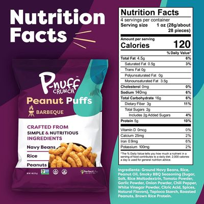 P-nuff Crunch Peanut Puffs Savory Variety Pack - Shark Tank, Healthy Snacks, Keto, Gluten Free, 20g Vegan Protein per Bag, Gut Health, Post Workout, Fit Snacks, For Adults and Kids - 4oz Bag, 6-Pack