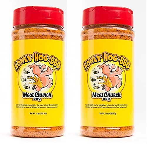 Meat Church BBQ Rub Combo: Two Bottles of Honey Hog (14 oz) BBQ Rub and Seasoning for Meat and Vegetables, Gluten Free, Total of 28 Ounces
