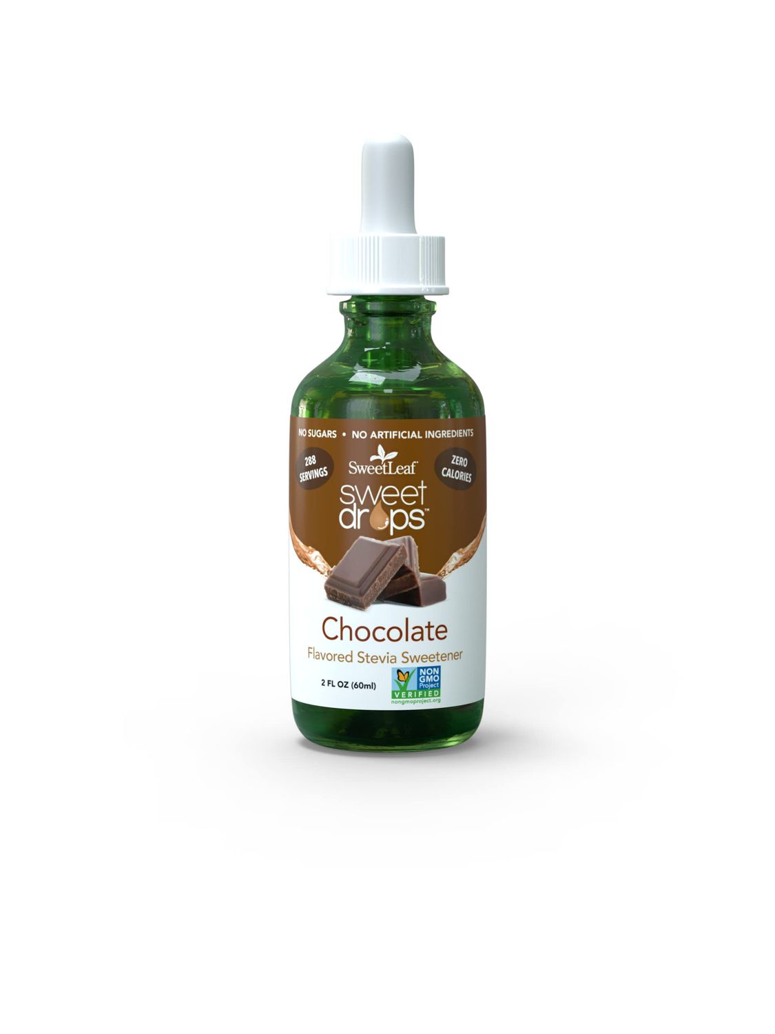 SweetLeaf Sweet Drops Chocolate Liquid Stevia Sweetener - Chocolate Stevia Drops, Zero Calories, Zero Sugar, Non-GMO, Gluten-Free, Keto Friendly, Chocolate Flavor Stevia - 2 Fl Oz