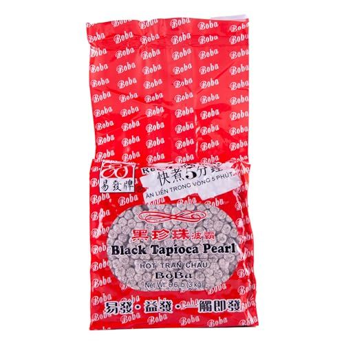 E-FA BRAND E8 Boba Black Tapioca Pearl, Fresh Boba/Bubble Tea, Ready to Cook in 5 Minutes or Microwave in 3 Minutes, 6.6 LB